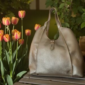 TOTE LE MONDE  Metallic Leather Milan Convertible Tote Bag